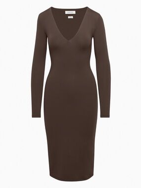 Babaton contour v-neck longsleeve dress